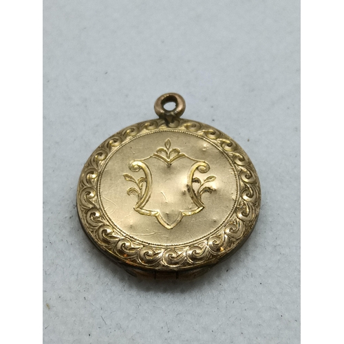 319 - 9ct Gold (Tested) Mongrammed AE Locket, 3.27 grams