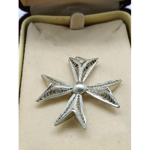 312 - A Silver Hallmarked .925 Filigree Pendant Cross