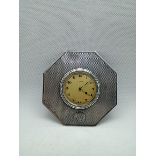 335 - A Vintage Swiss 8 Day Desk Clock Inscribed with 