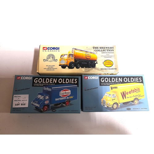 862 - Corgi Classics Golden Oldies Bedford S Weetabix 19302, Thames Trader - Every Ready 30302, Double Dia... 