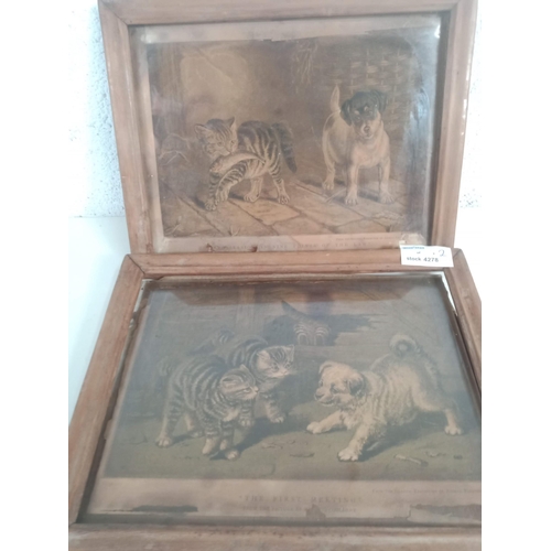 920 - Framed Victorian Cartoons x 2 , 27 x 21cm