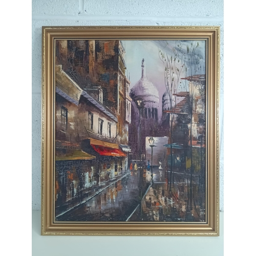 903 - An Oil on Canvas of a City Scene 62 x 52cm