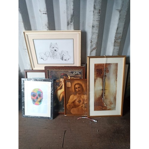 953 - Box of Prints, Paintings and Frames