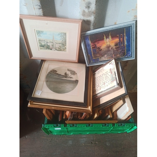 955 - Box of Prints, Paintings and Frames