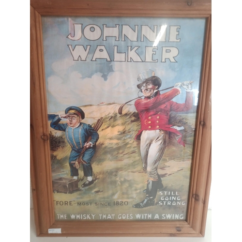 913 - Johnnie Walker Framed Advertising Poster 