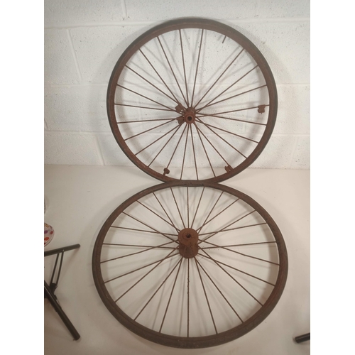 43 - 2 x Solid Rubber Bike Wheels 67cm