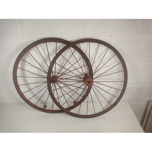 43 - 2 x Solid Rubber Bike Wheels 67cm