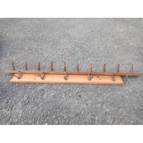 846 - 2 x Coat Racks - Longest 120cm - one peg on each broken