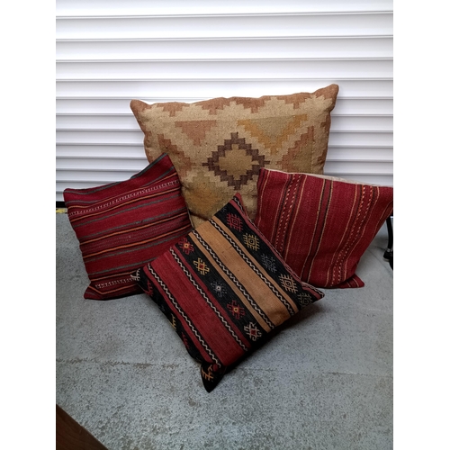 813 - 4 x Large Cushions - Largest 85cm x 85cm