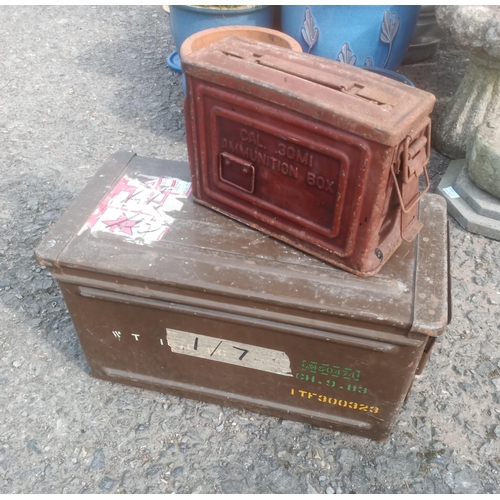 80 - 2 x Metal Ammunition Boxes