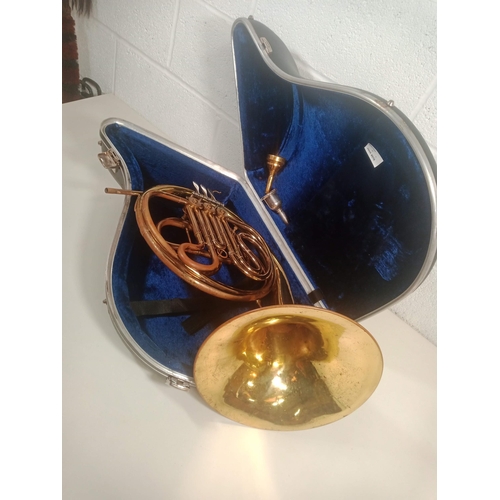 890 - A Leslie Shepherd French Horn in Hard Case