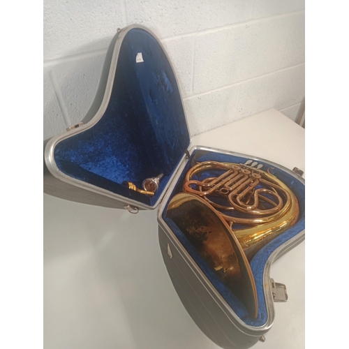 890 - A Leslie Shepherd French Horn in Hard Case