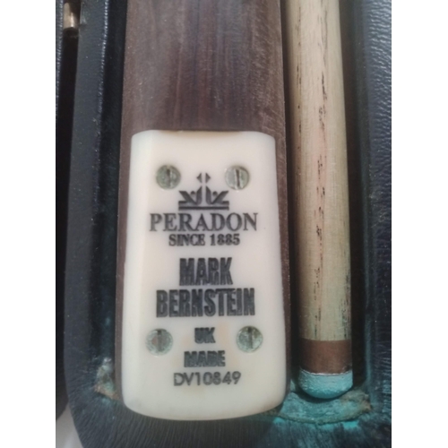 855 - A Riley Customer and Peradon Mark Bernstein Snooker Cue in Hard Case