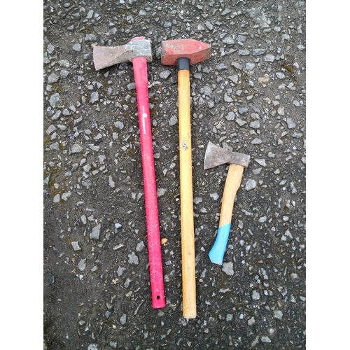 53 - A Sledgehammer, Axe and Pick Axe ( hammer needs new handle)