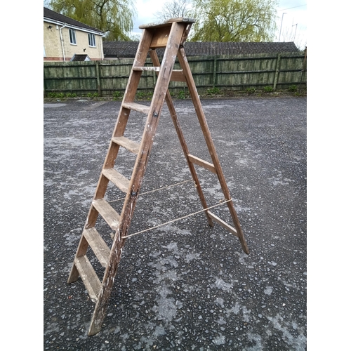 58B - A Vintage Wooden Stepladder