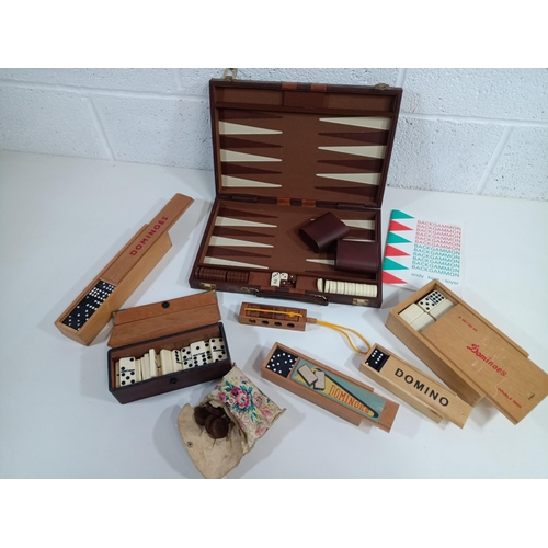 870 - A Backgammon Set and a Collection of Domino Sets