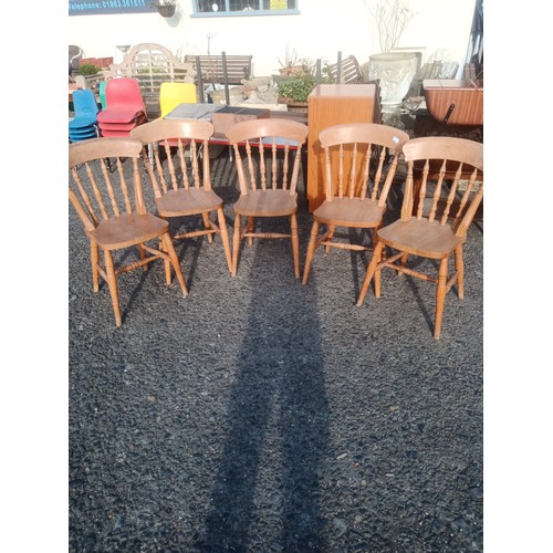 811 - 6x Pine Dining Chairs ( only 5 pictured)