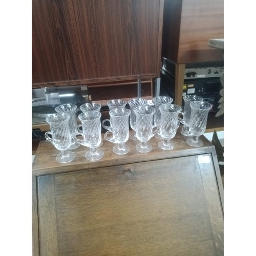 752 - Crystal Irish Coffee Glasses x 12