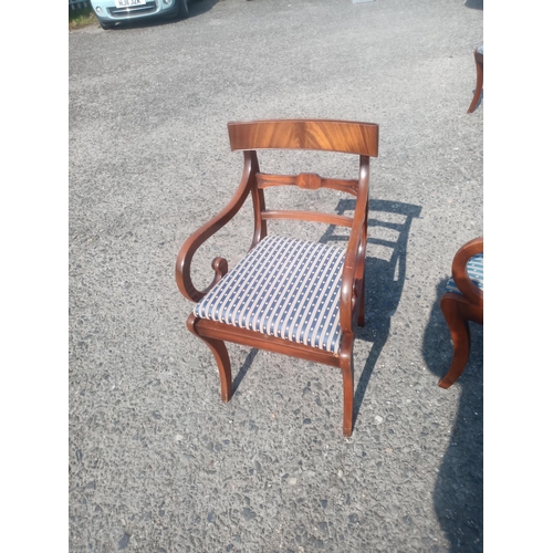 742 - A Set of 6 x Dining Chairs ( 2 x Carvers and 4 x Chairs)