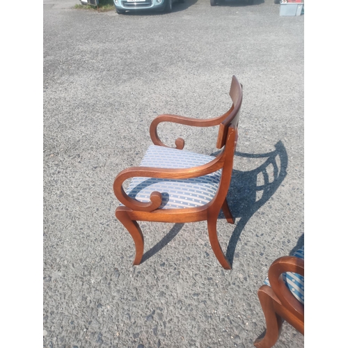 742 - A Set of 6 x Dining Chairs ( 2 x Carvers and 4 x Chairs)