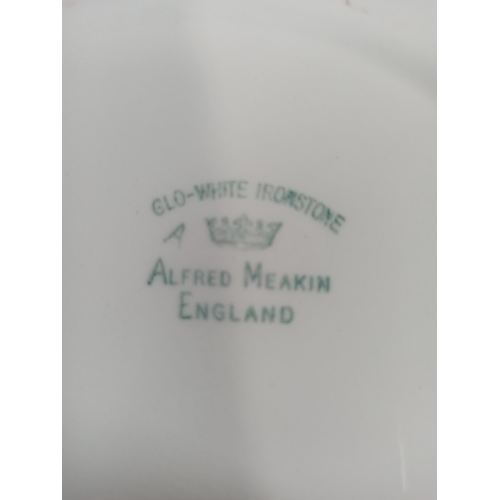 156 - Alfred Meaking Glo-White Ironstone Plates 11 x Oval 28cm and 12 x Round 23cm