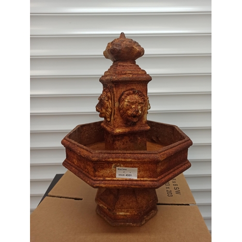 26 - Wrought Iron Lions Head Bird Bath/ Water Fountain