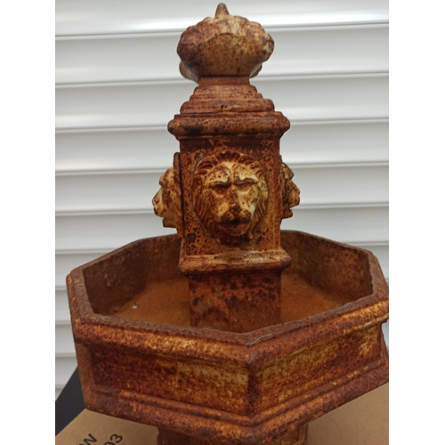 26 - Wrought Iron Lions Head Bird Bath/ Water Fountain