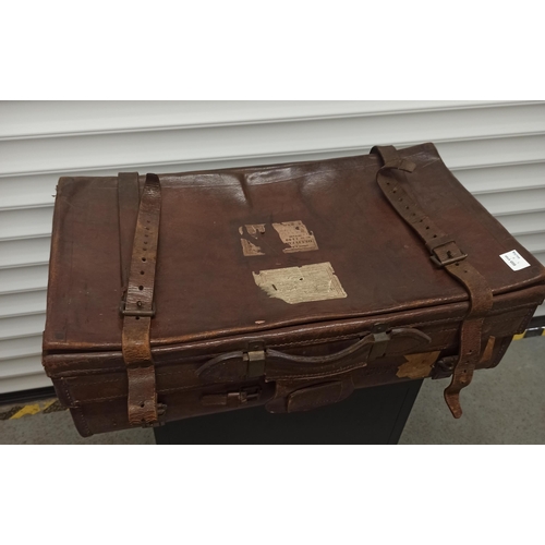 759 - Vintage Leather Suitcase