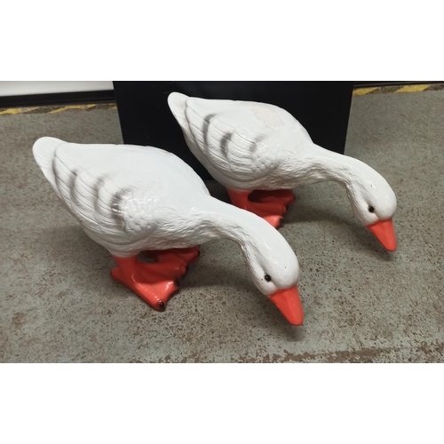 22 - A Pair of Resin Ornamental Geese