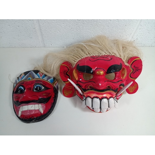 85 - 2 x Indonesian Topeng Demon Masks