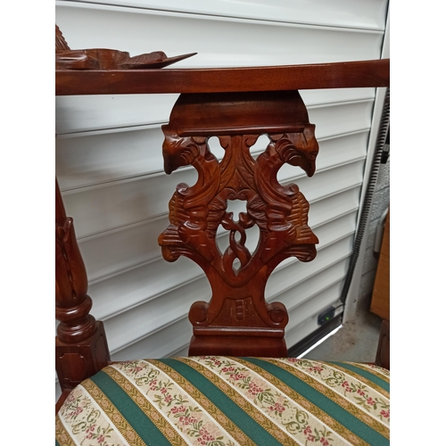 82 - Heavily Carved Corner Chair with Angel Motif