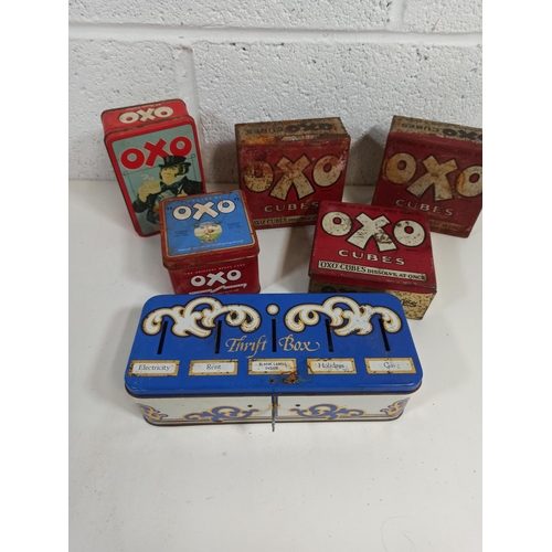 725 - 6 x Vintage Tins Oxo etc.