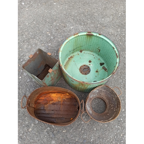 27 - 4 x Metal Garden Planters