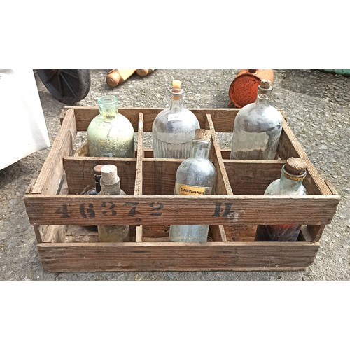 799 - Wooden Crate with 7 x Bottles