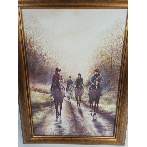 735 - A Limited Edition Giglia Print of Horses and Jockeys