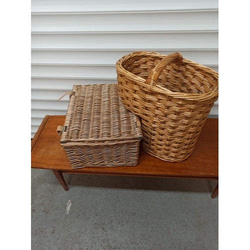 743 - Wicker Hamper 20 x 40 x 32 and Stair Basket