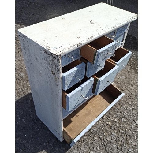 780 - Wooden 14 Drawer Unit 56 x 50 x 32cm