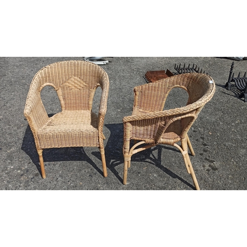 20B - Pair of Cane/ Wicker Chairs