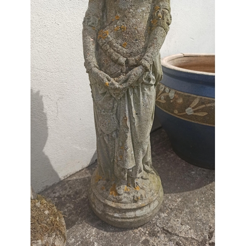 6 - 2 x Stone Statues of Ladies 58cm H x 18cm