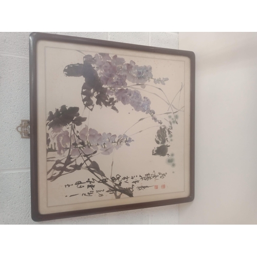 687 - A Chinese Painting in Lacquered Frame