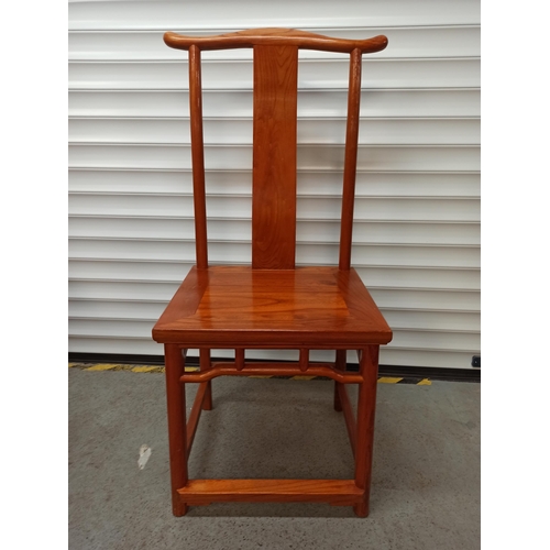 346 - A Set of 6 x Chinese Pearwood Dining Chairs ( 2 Carvers)