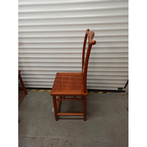 346 - A Set of 6 x Chinese Pearwood Dining Chairs ( 2 Carvers)