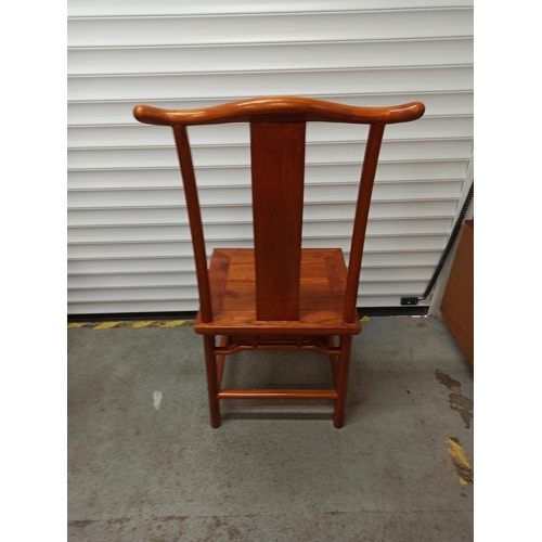 346 - A Set of 6 x Chinese Pearwood Dining Chairs ( 2 Carvers)