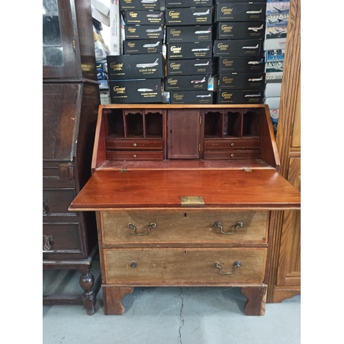 536 - Inlaid Bureau with Small Drawers inserts and Middle Compartments and 2 Drawers ( 1 handle missing) 9... 