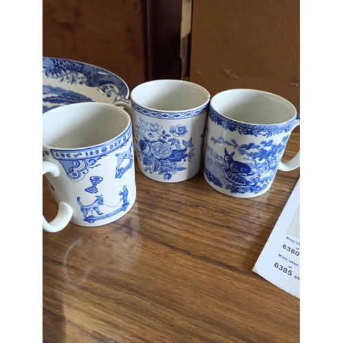 529 - Mixed Box of Spode Including Large Platter 52cm x 41cm , Serving Dishes and Mugs x 5