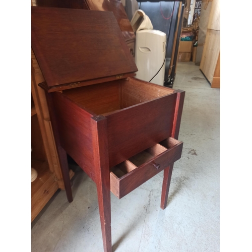 566 - Antique Mahogany Sewing Box 64 x 40 x 40cm