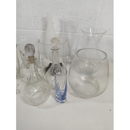 180 - Glass Vases, Decanters, Oil Lamp , Globe and More