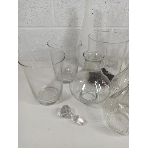 180 - Glass Vases, Decanters, Oil Lamp , Globe and More