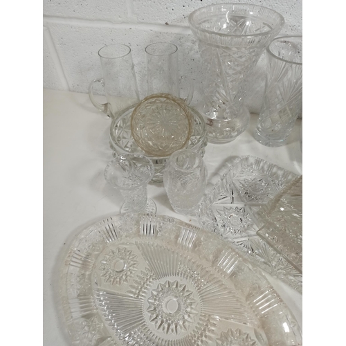 181 - Crystal Glass Ware, Vases Bowls, Glasses, Serving Platters