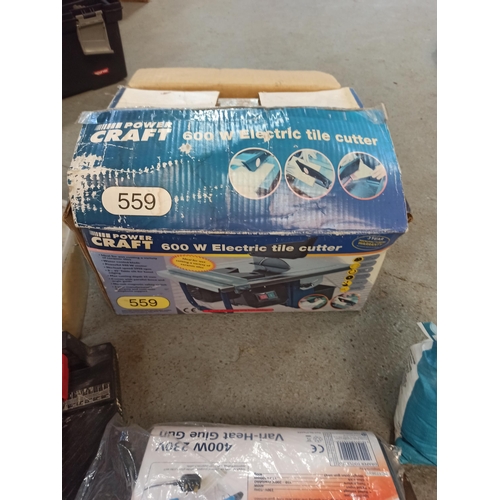 84 - Power Craft Electric Tile Cutter, Tiling Tools and Other Tiling Items Plus a Draper Glue Gun